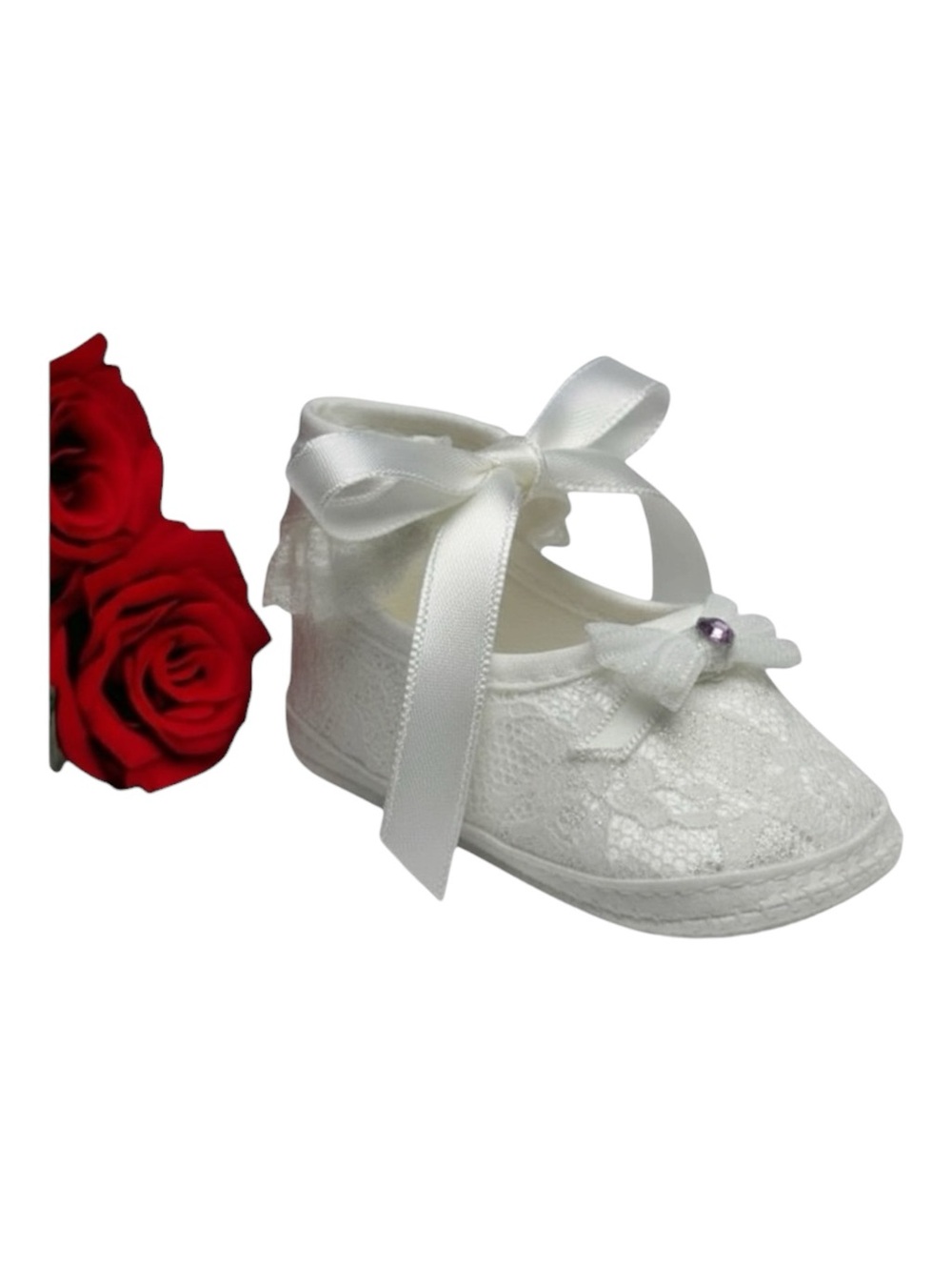 new Shop of the Moment ❀ Hand Embellished Lace Baby Booties ❀ Satin Crystal ❀ NB